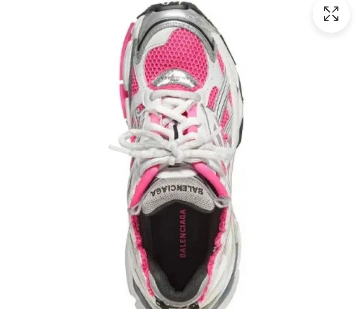 Pink and White Balenciaga Runners
