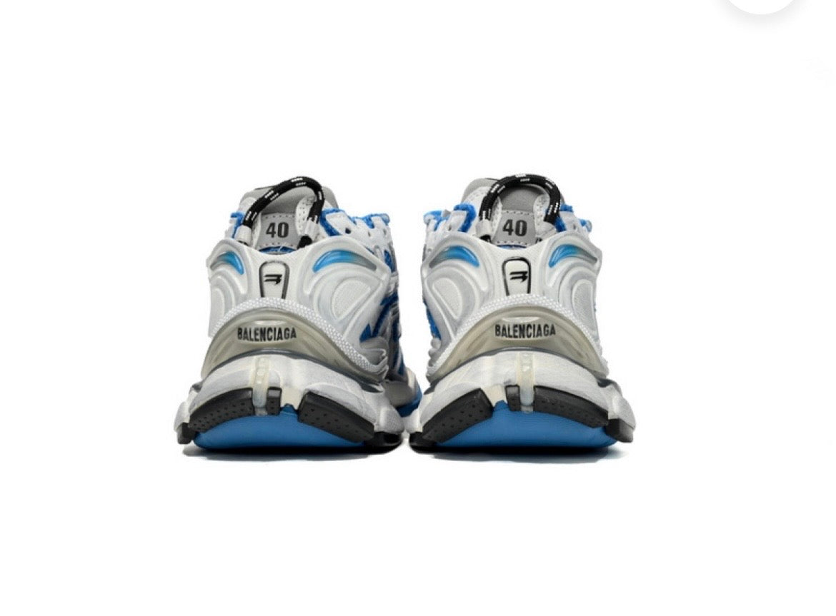 Blue and White Balenciaga Runners