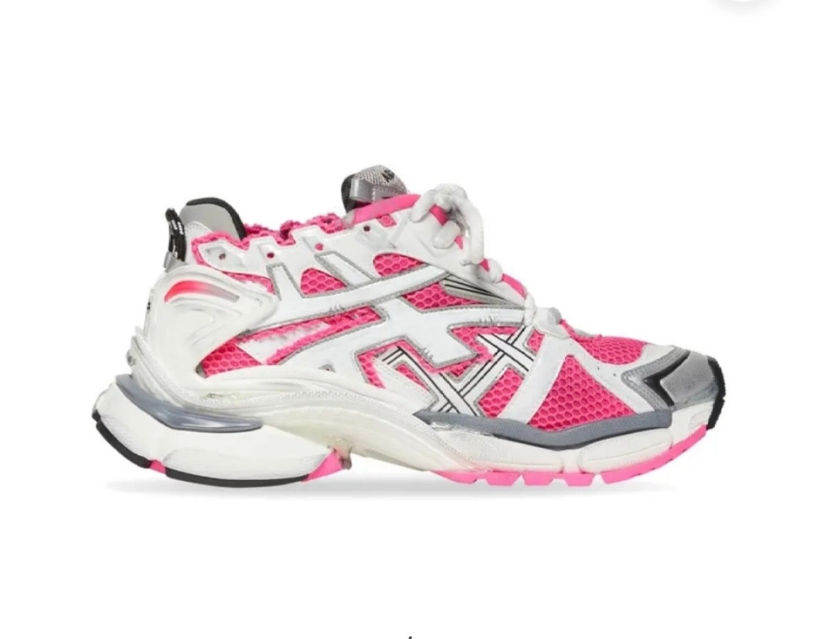 Pink and White Balenciaga Runners